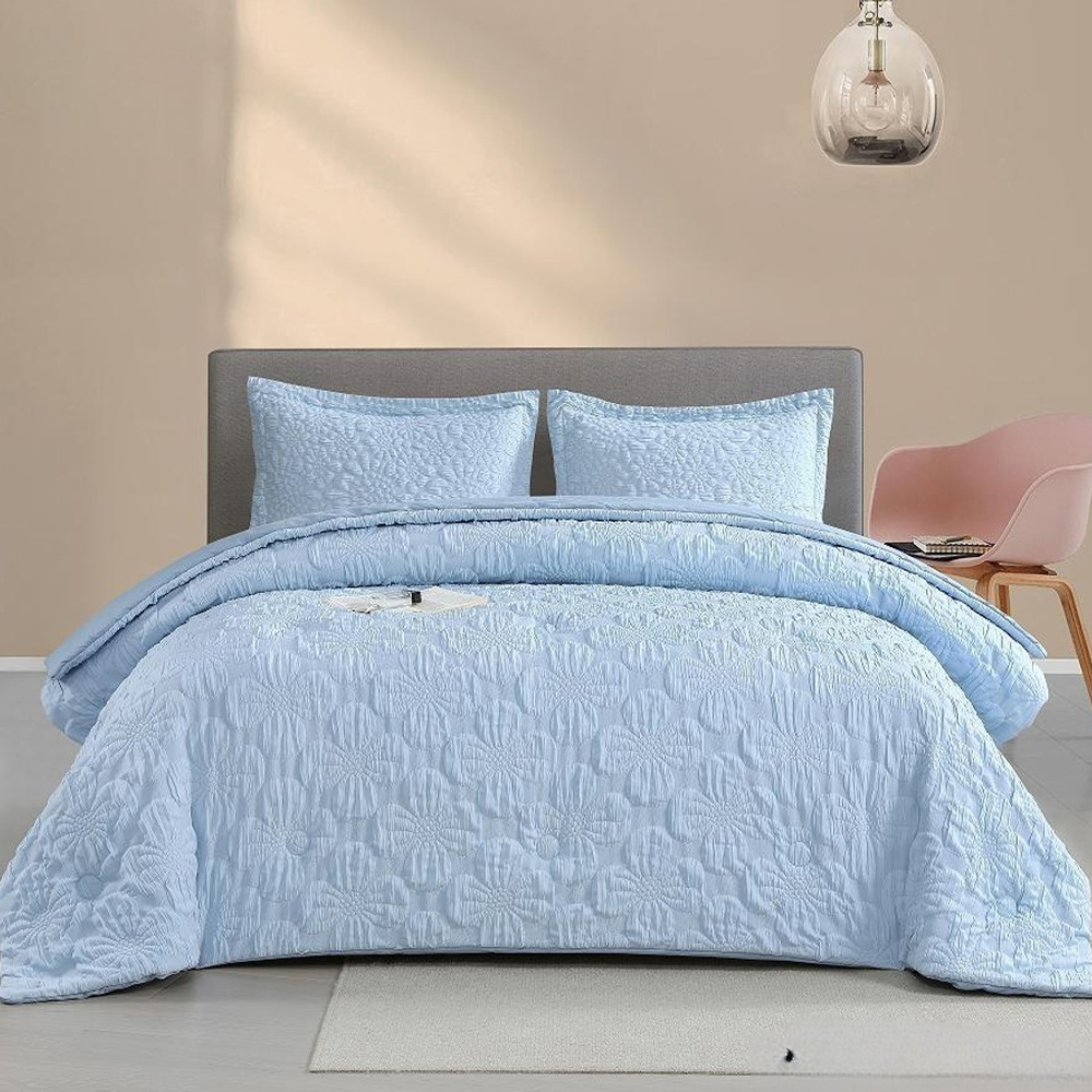 Berry Textured Floral Embossed Duvet Cover Quilt Cover Set Set ng Bedding