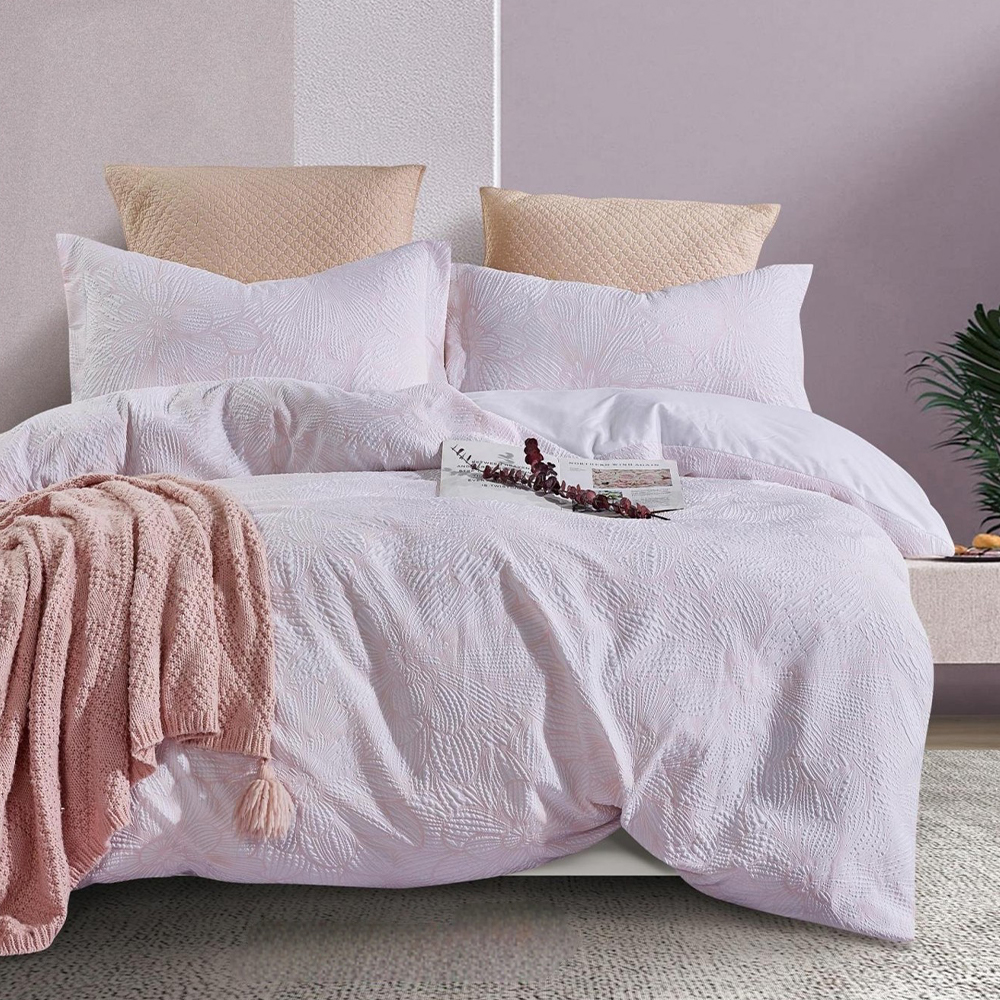 Zuma Textured Floral Embossed Duvet Cover Quilt Cover Set Set ng Bedding