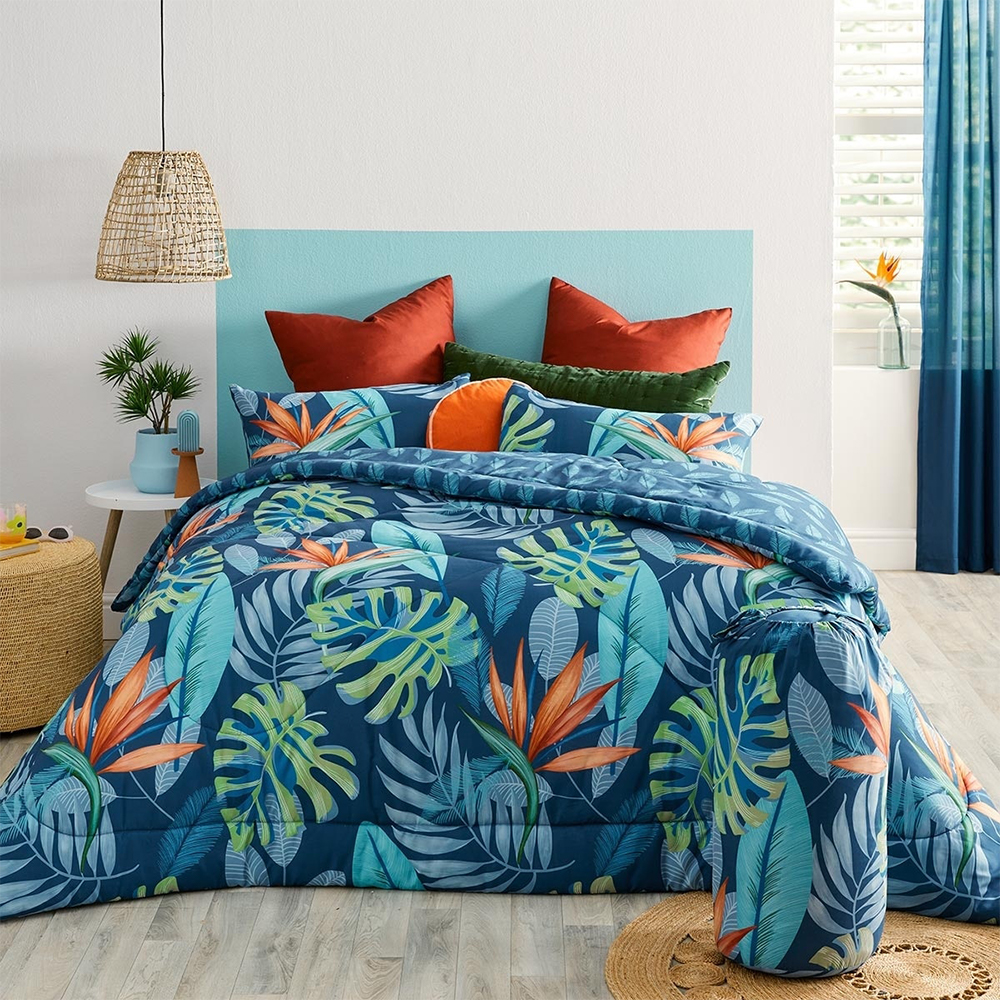 Tangent Botanical Palm Floral Printed Comforter Bundle Set