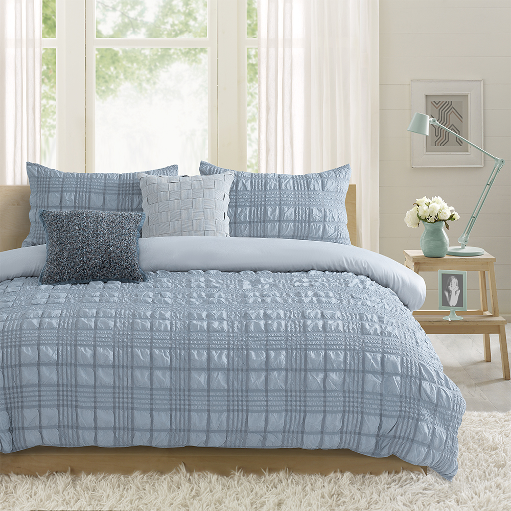 Nina Textured Geometric Arc Embossed Crinkle Duvet Cover Quilt Cover Set Set ng Bedding