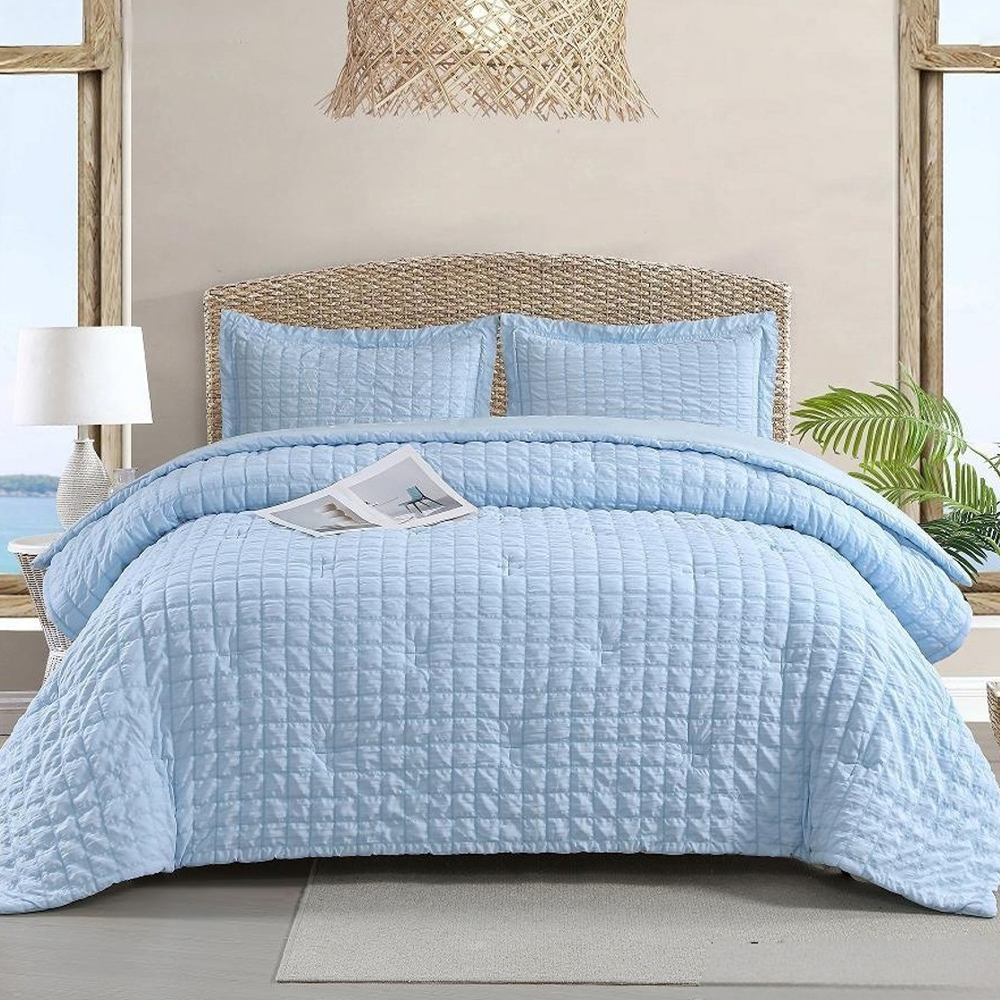 Olsen Textured check Embossed Duvet Cover Quilt Cover Set Set ng Bedding
