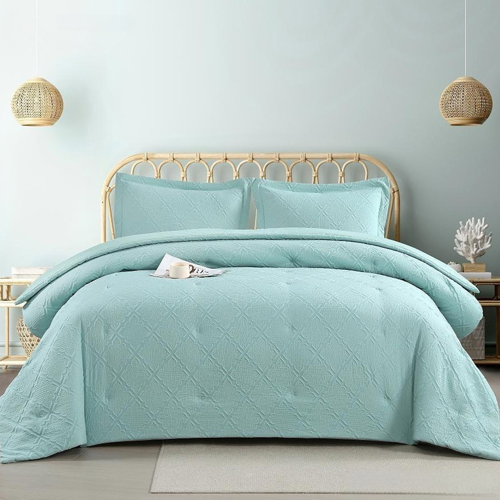 Lusso Textured Geometric Diamond Embossed Duvet Cover Quilt Cover Set Set ng Bedding