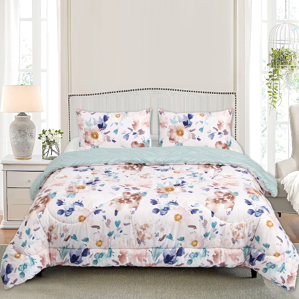 Greta Floral Printed Reversible Comforter set