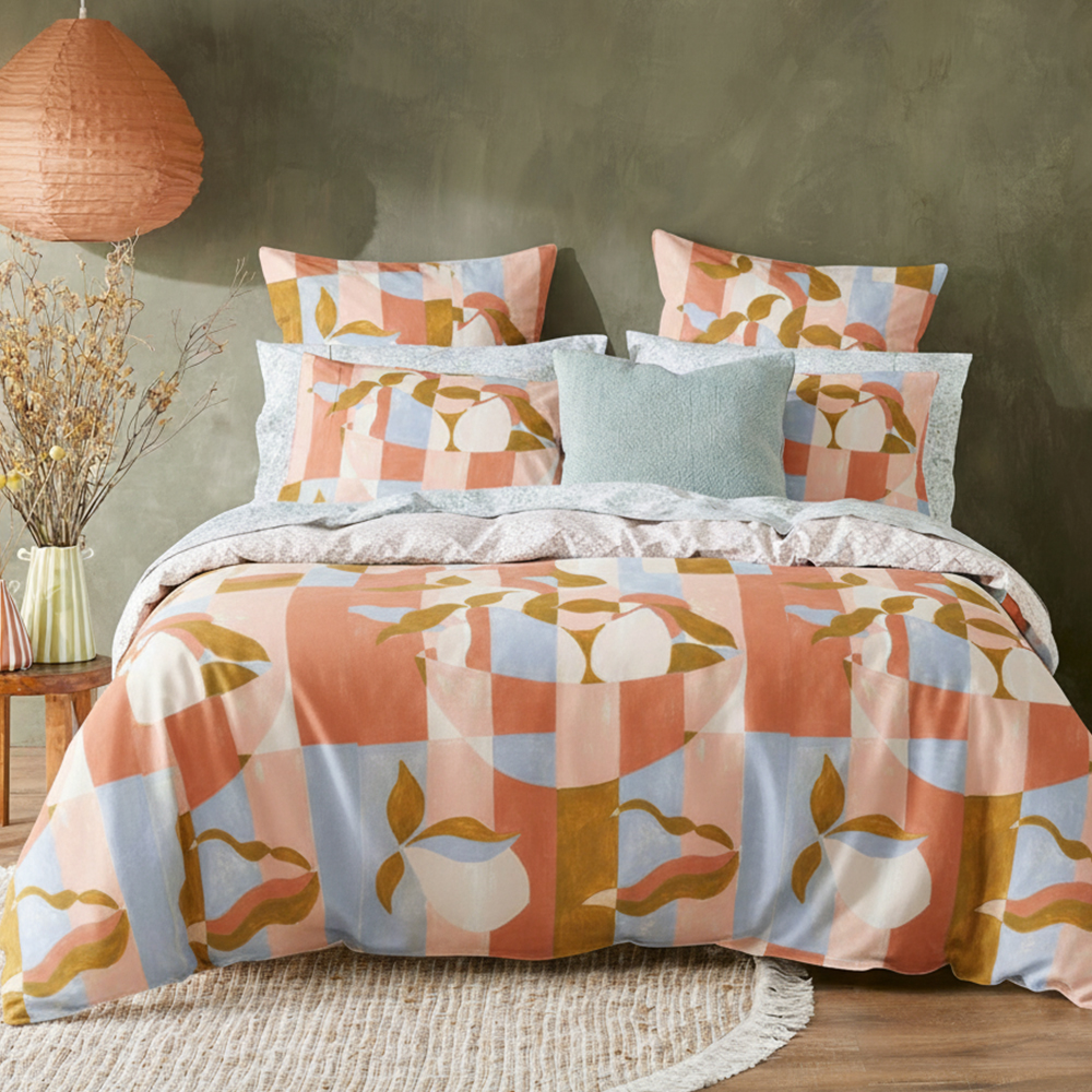 Coleraine Watercolor Geometric Prints Pure Microfiber Cotton Printed Duvet Cover Quilt Cover Set Set ng kama